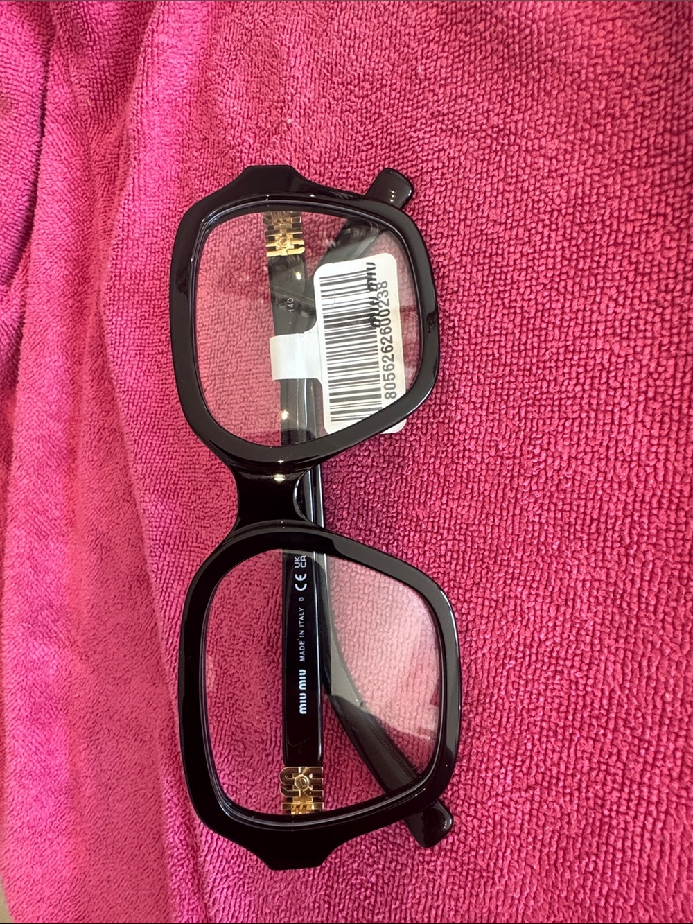 Miu Miu Black Oversized Square Eyeglasses